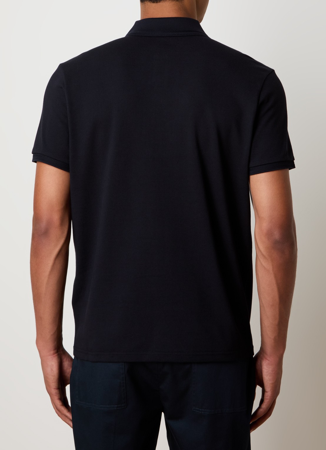 Moncler Regular fit polo van piqué katoen - achterkant 3 donkerblauw