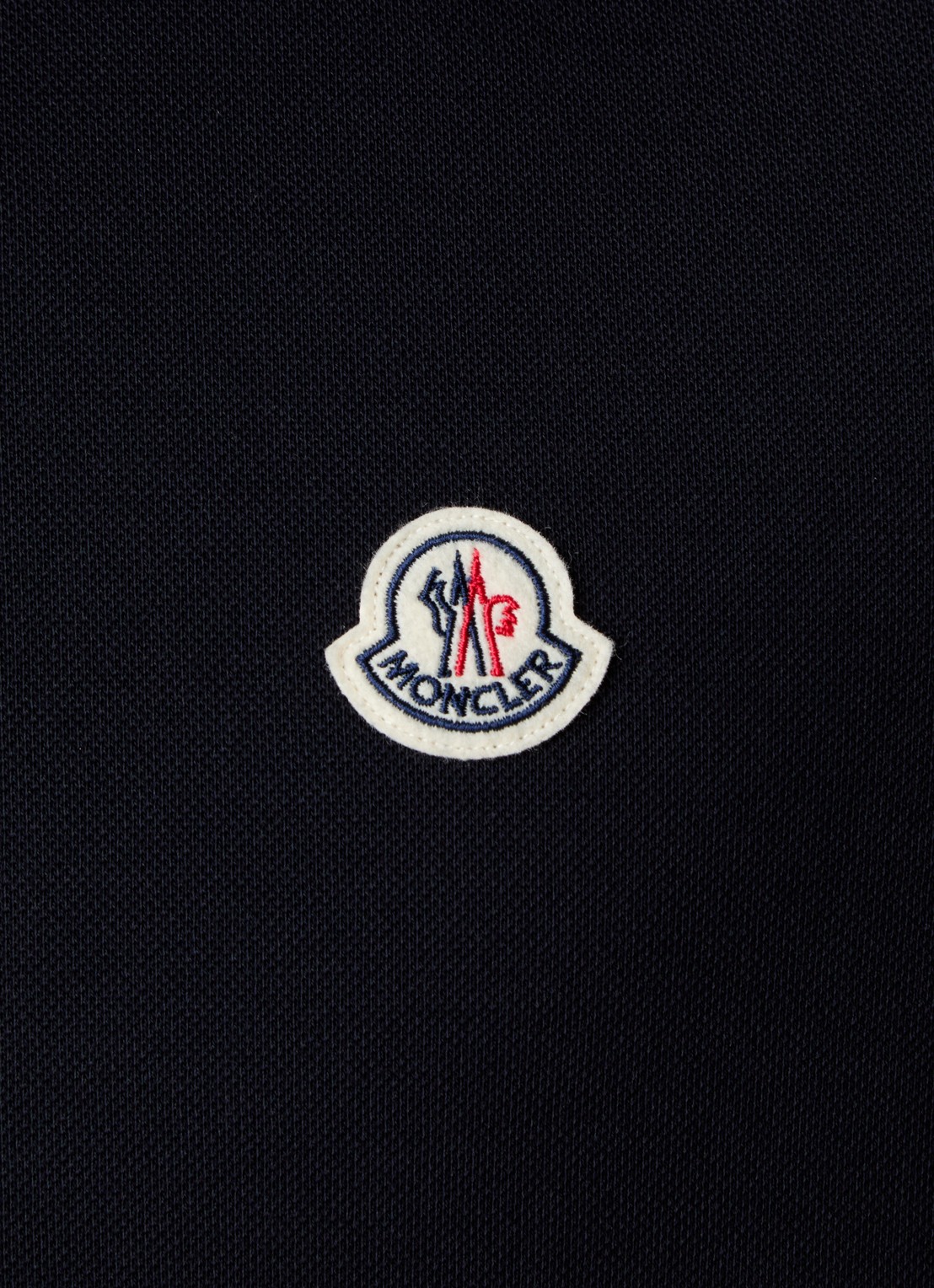 Moncler Regular fit polo van piqué katoen - detail 2 donkerblauw