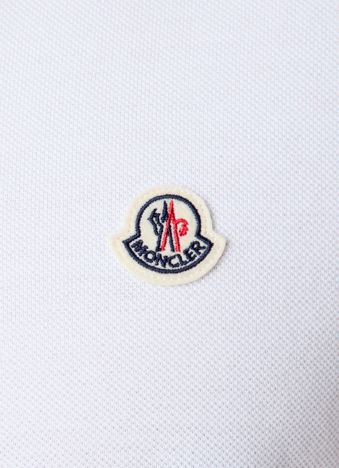 Moncler Regular fit polo van piqué katoen - detail 2 wit