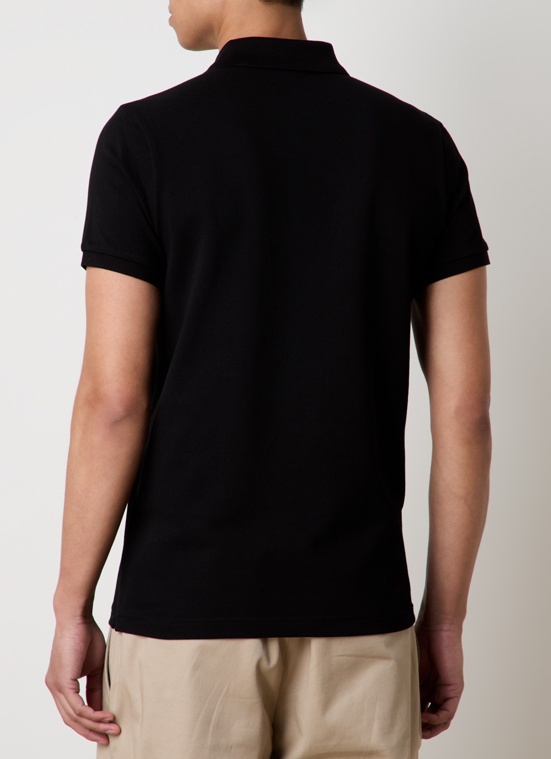 Moncler Regular fit polo van piqué katoen - achterkant zwart