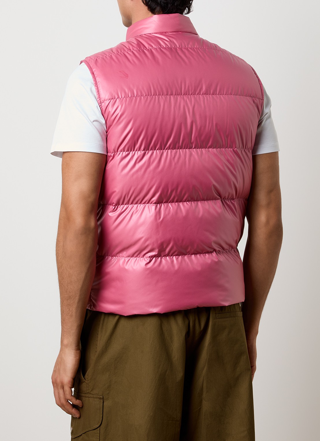 Moncler Restigo gewatteerde bodywarmer met donsvulling - achterkant 6 donkerroze