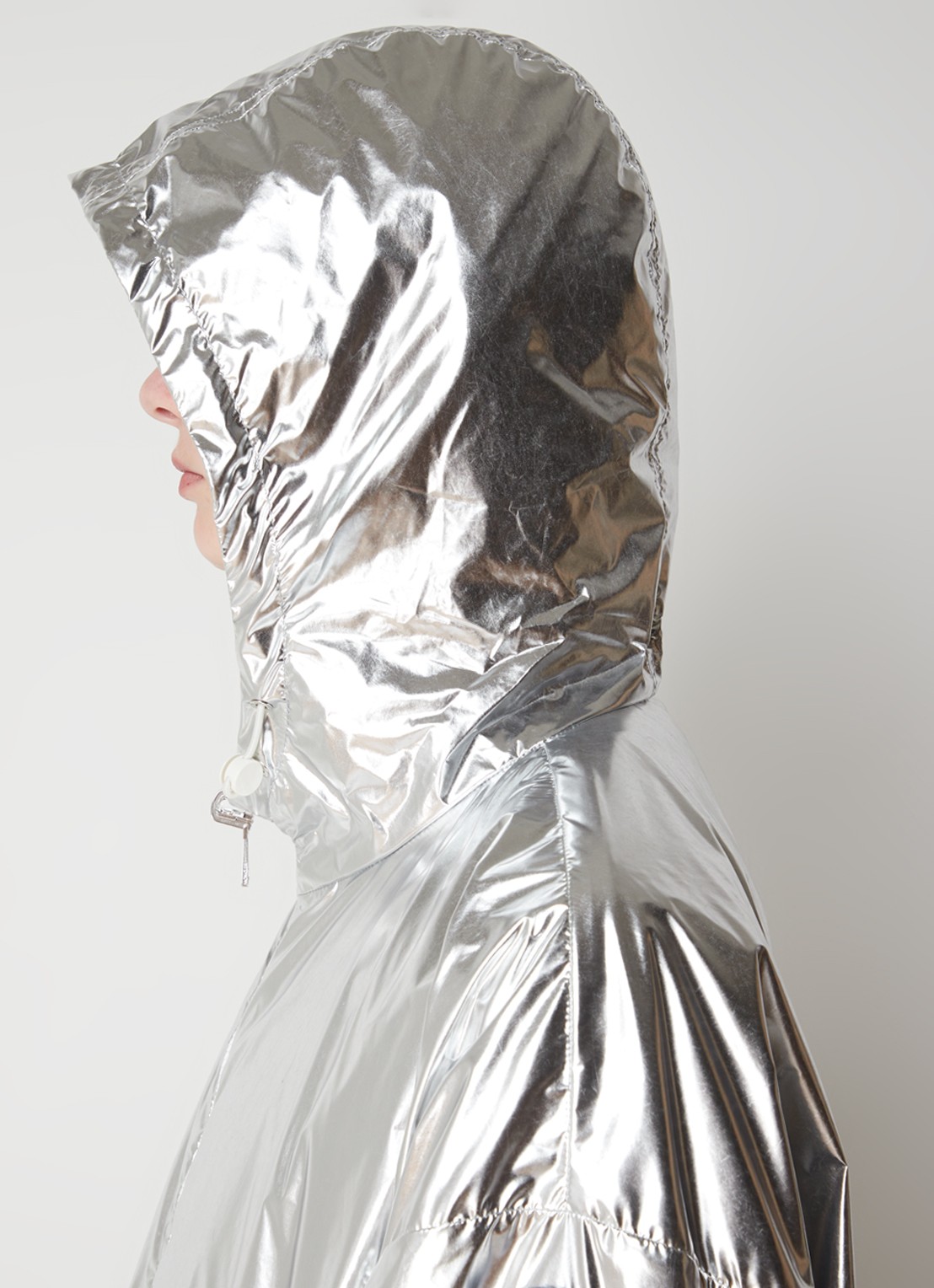 Moncler Reversible parka met capuchon en metallic finish - detail 2 zilver