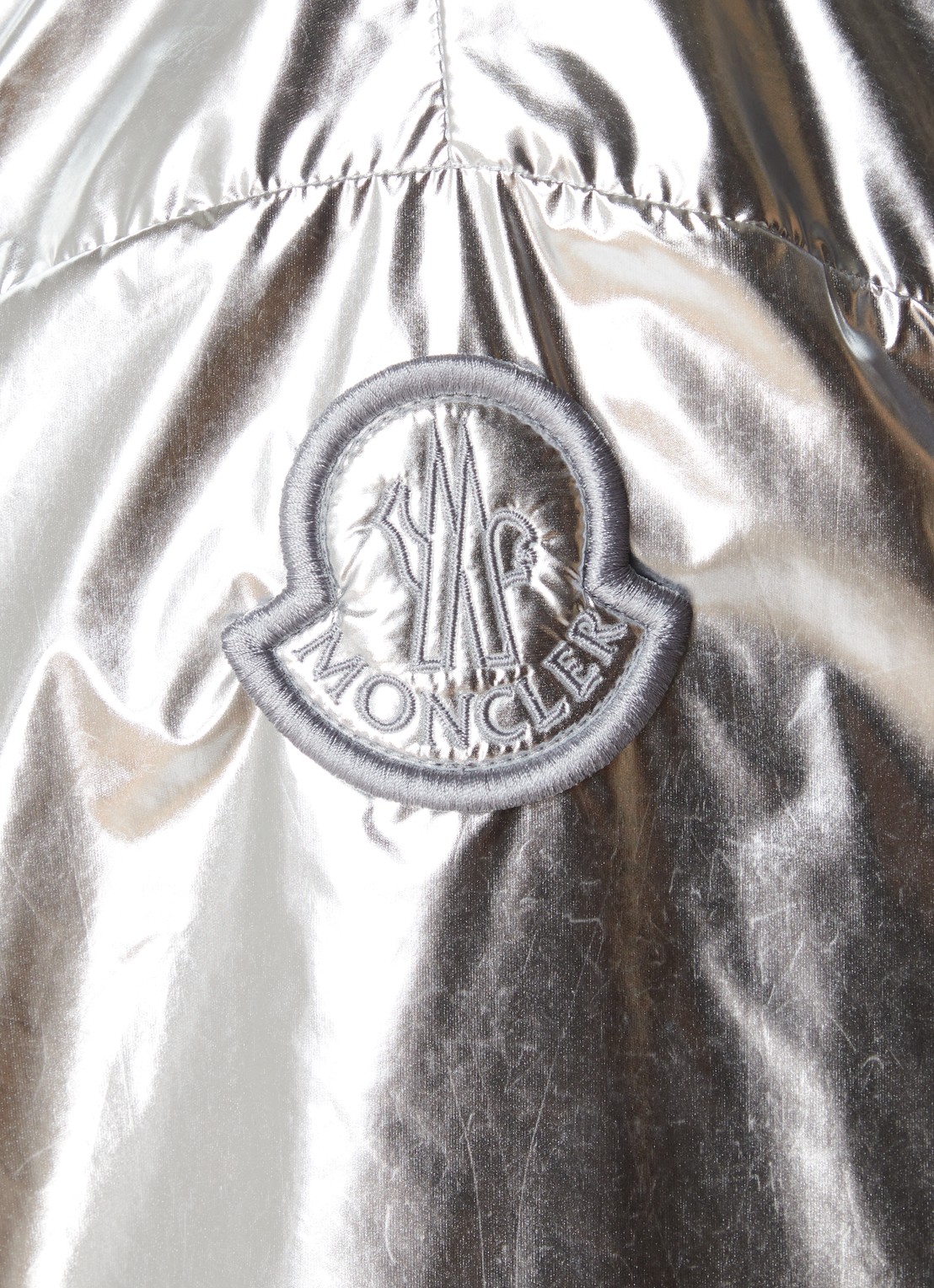 Moncler Reversible parka met capuchon en metallic finish - detail 3 zilver