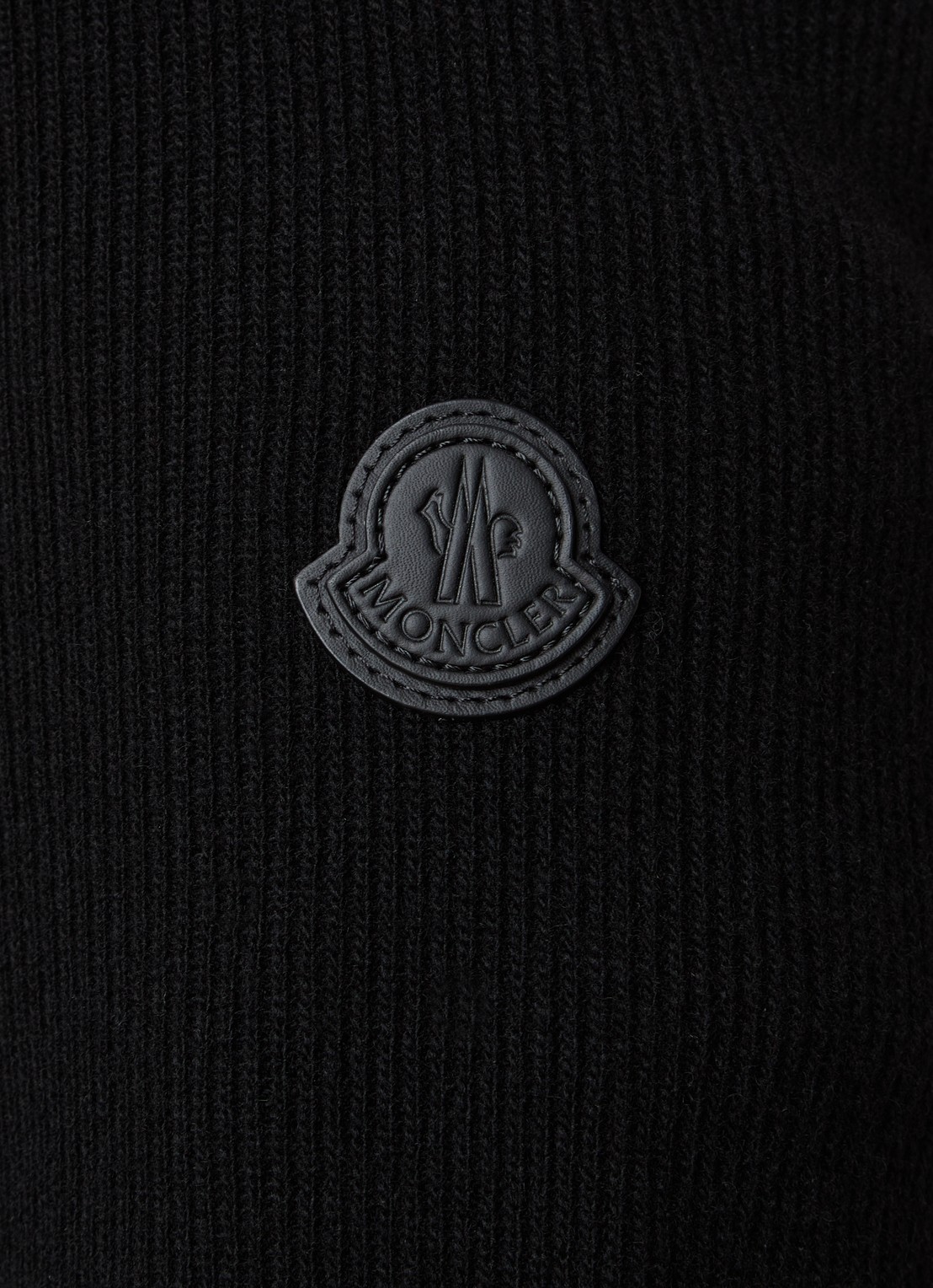 Moncler Ribgebreid vest in kajsmierblend met gewatteerd voorpand - detail 5 zwart