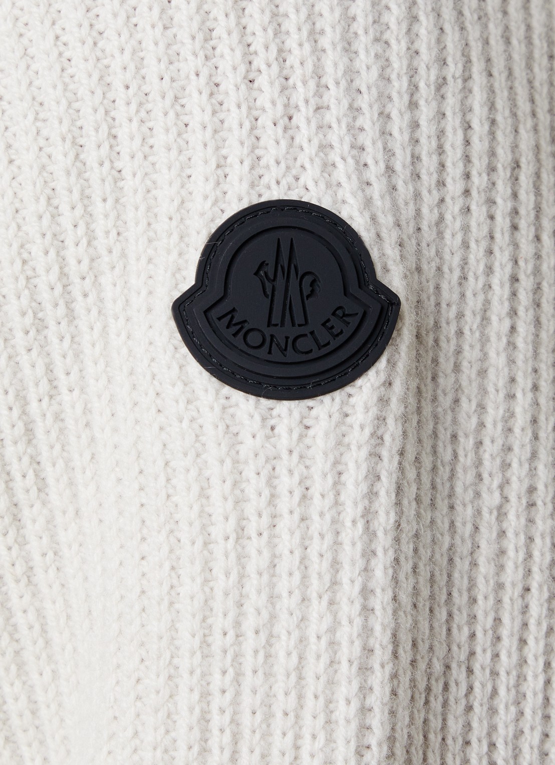 Moncler Ribgebreid vest in kasjmierblend met steekzakken - detail 5 gebroken wit