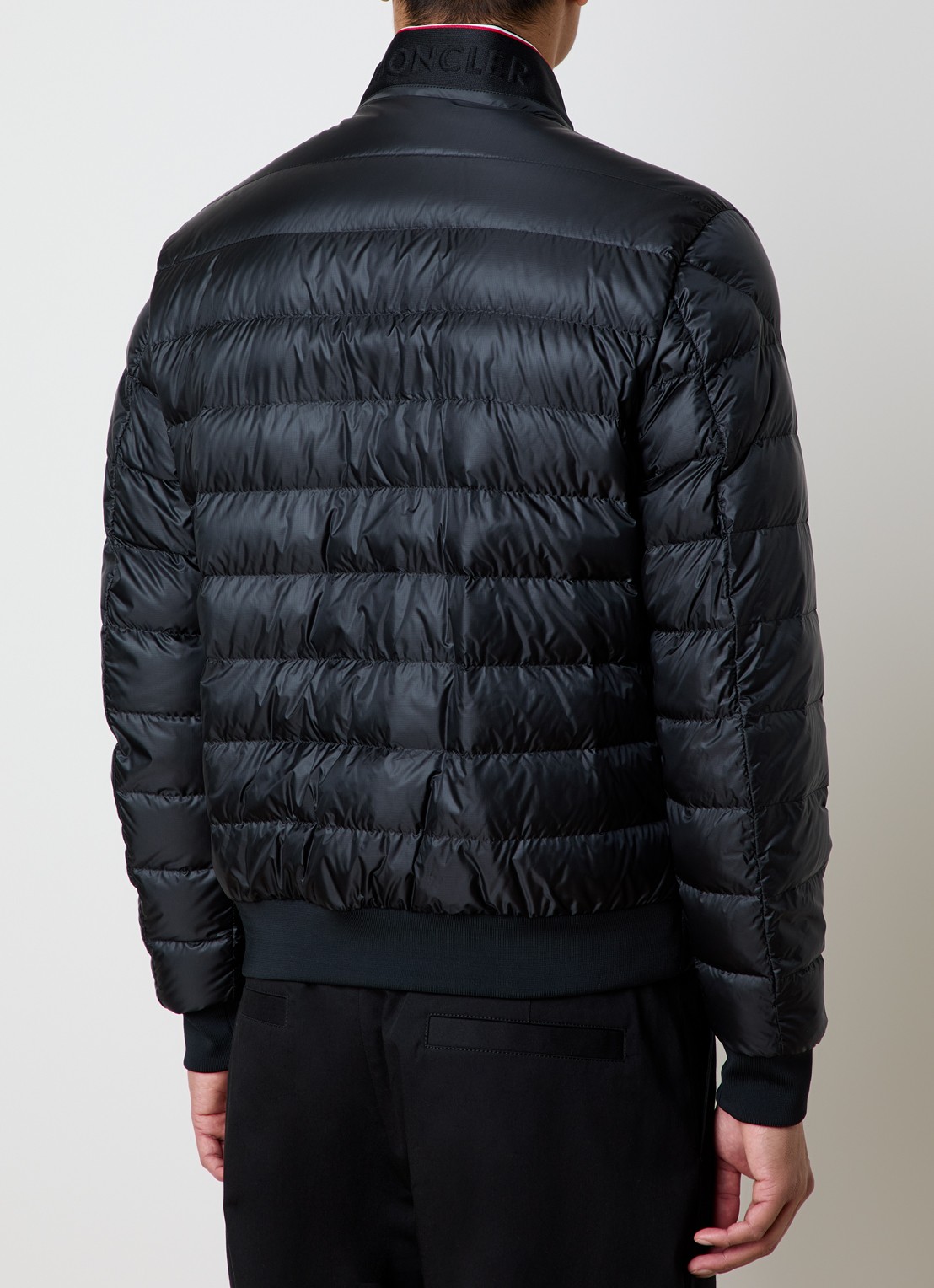 Moncler Rigel Biker puffer jack met donsvulling - achterkant 6 zwart