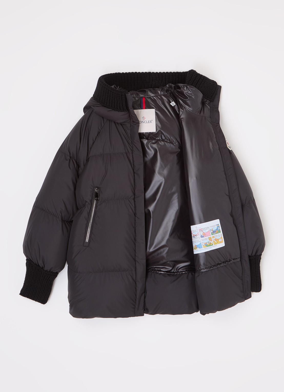 Moncler Ronda gewatteerde jas met donsvulling - voorkant 2 zwart