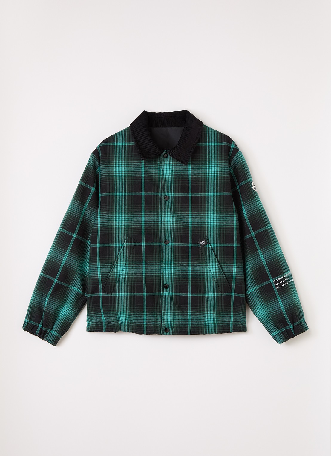 Moncler Ryuha reversible overshirt met ruitdessin - voorkant 3 groen