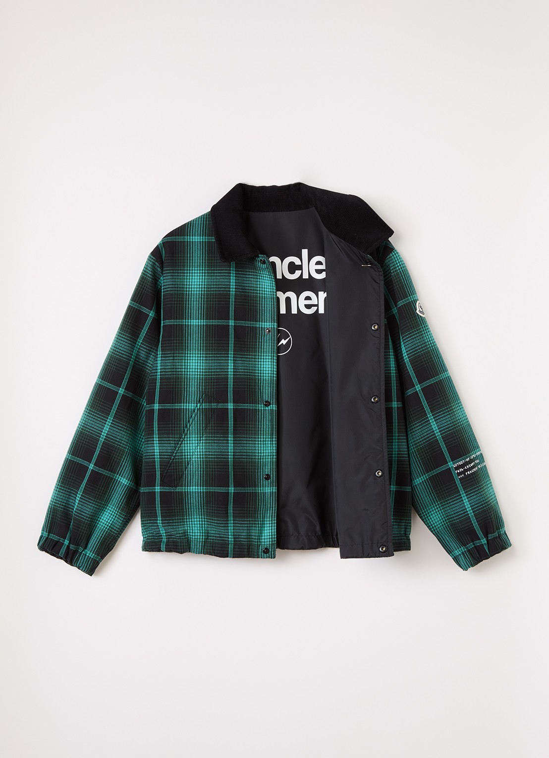 Moncler Ryuha reversible overshirt met ruitdessin - voorkant 4 groen