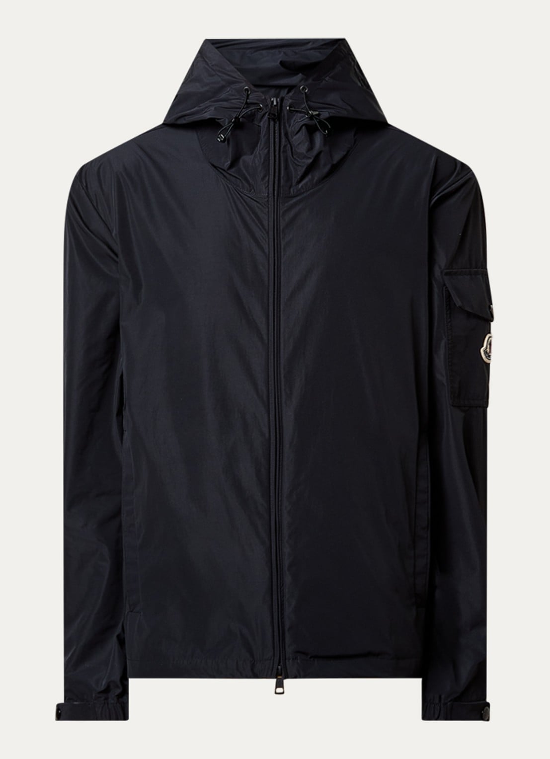 Moncler Sassiere windjack met capuchon en steekzakken - voorkant zwart