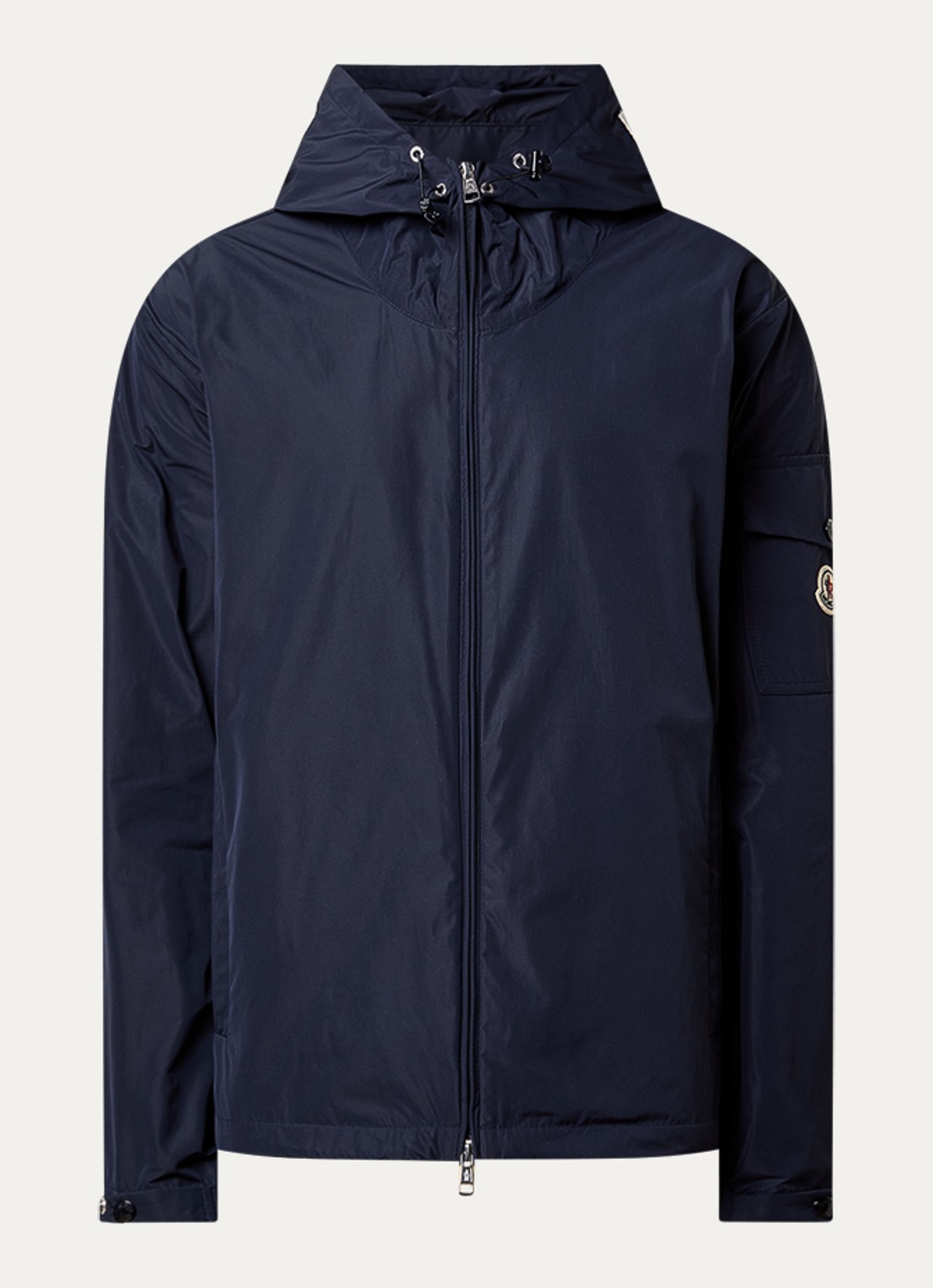 Moncler Sassiere windjack met capuchon en steekzakken - voorkant donkerblauw