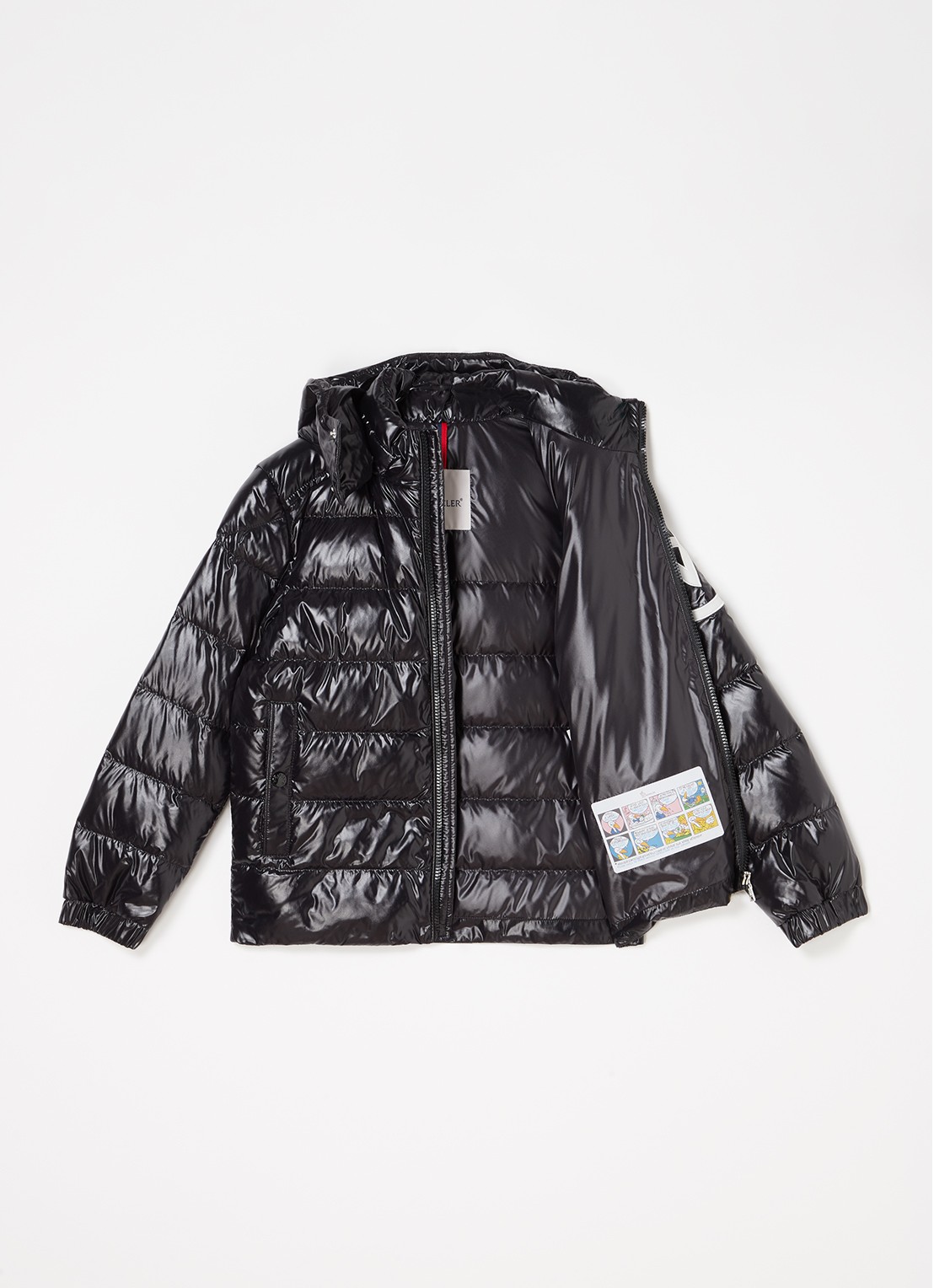 Moncler Saulx gewatteerd jack met donsvulling  - voorkant 3 zwart