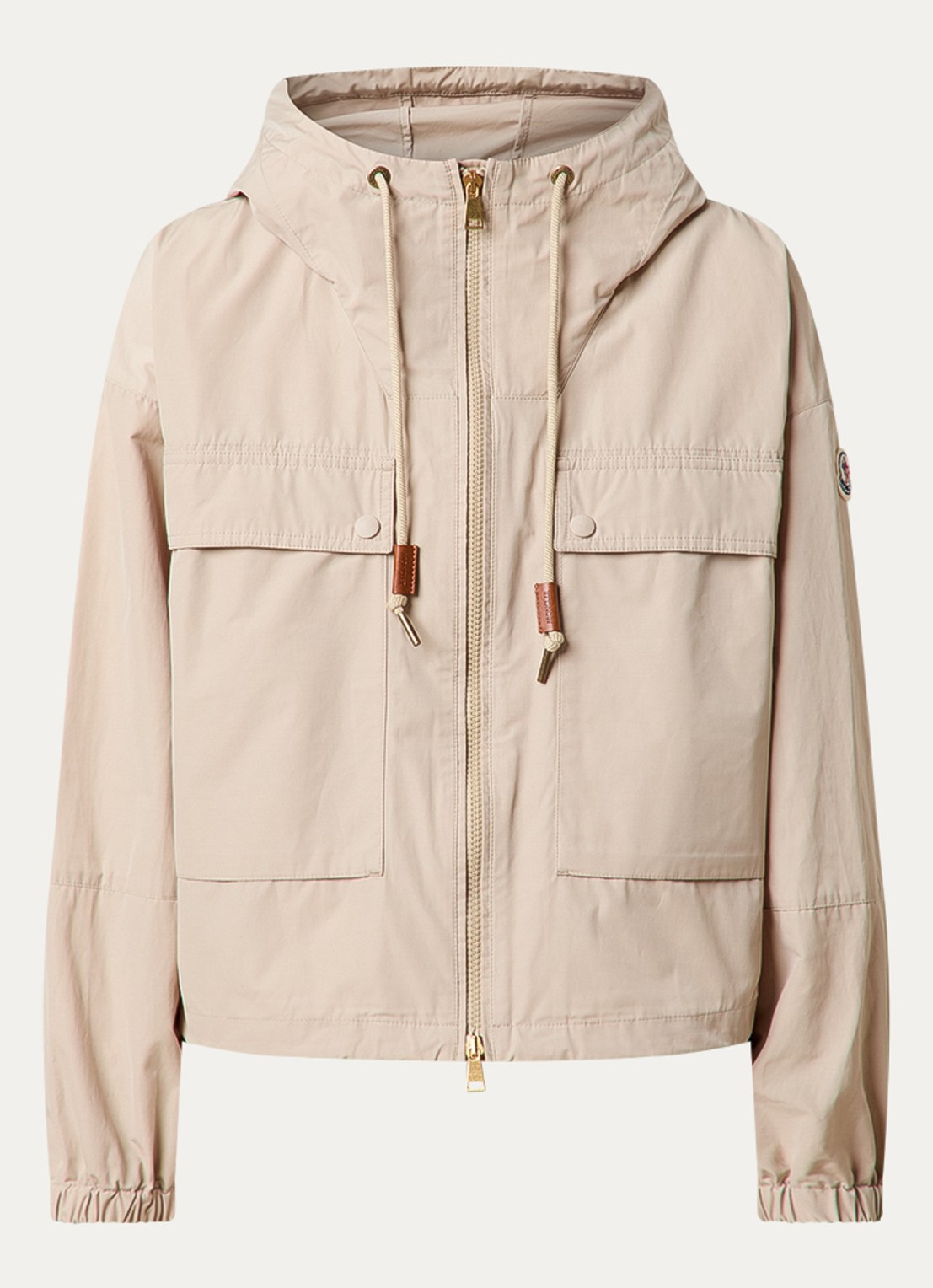 Moncler Sauvan jack met opgestikte zakken - voorkant beige