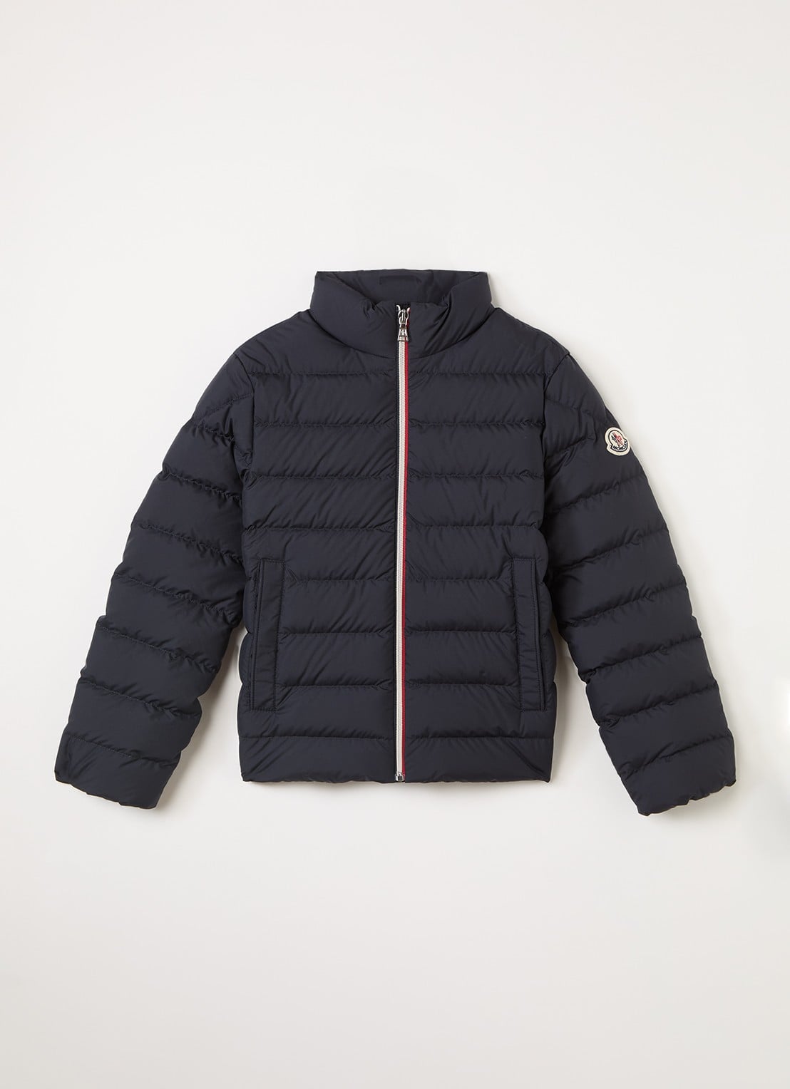 Moncler Serapio puffer jack met donsvulling - voorkant donkerblauw