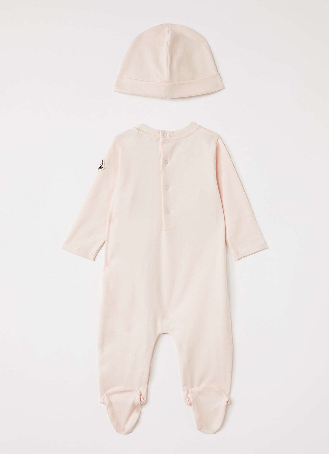 Moncler Set van babypak met muts in giftbox 2-delig - voorkant 2 lichtroze