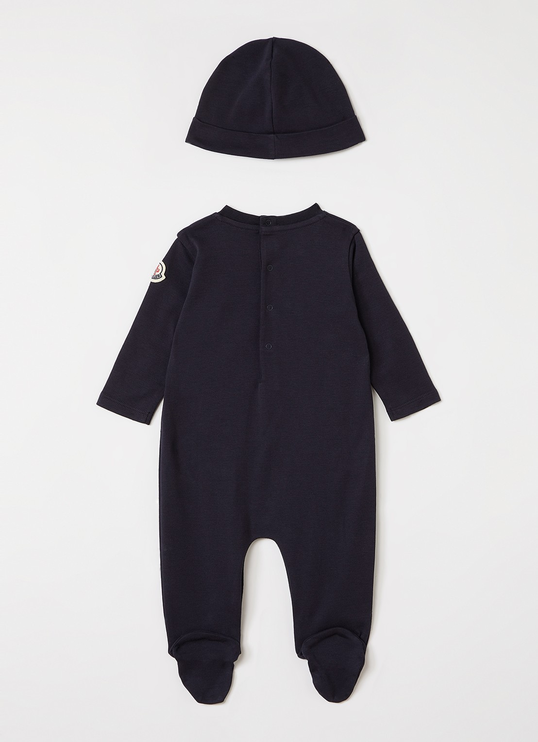 Moncler Set van babypak met muts in giftbox 2-delig - voorkant 2 donkerblauw