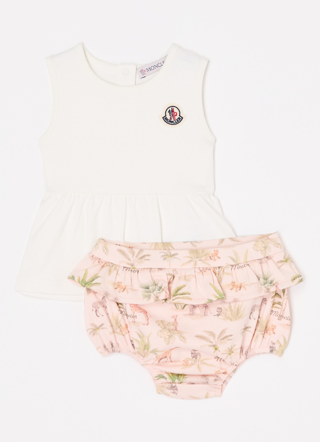 Moncler Set van jurk met bloomer 2-delig - voorkant wit