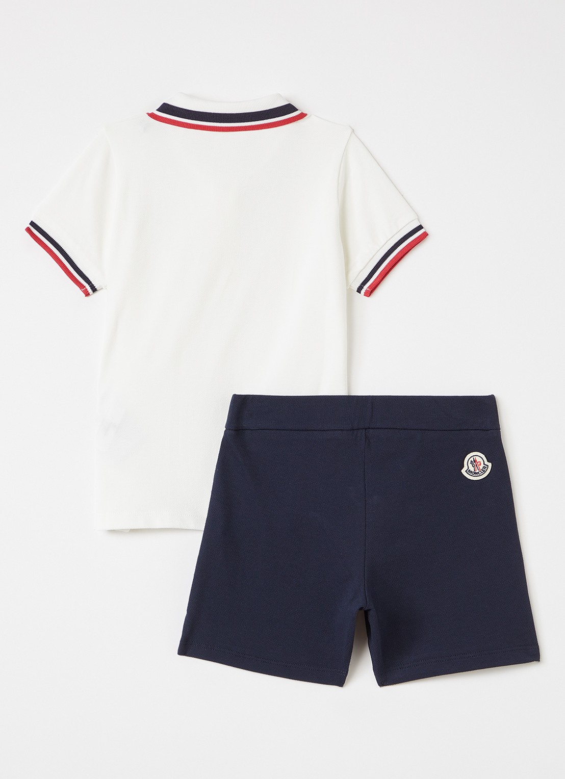 Moncler Set van polo met korte broek 2-delig - voorkant 2 gebroken wit