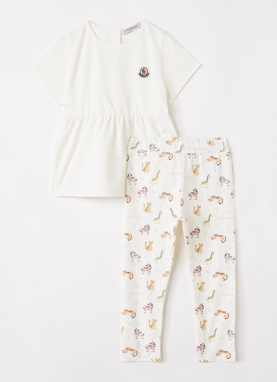 Moncler Set van top met legging 2-delig - voorkant gebroken wit