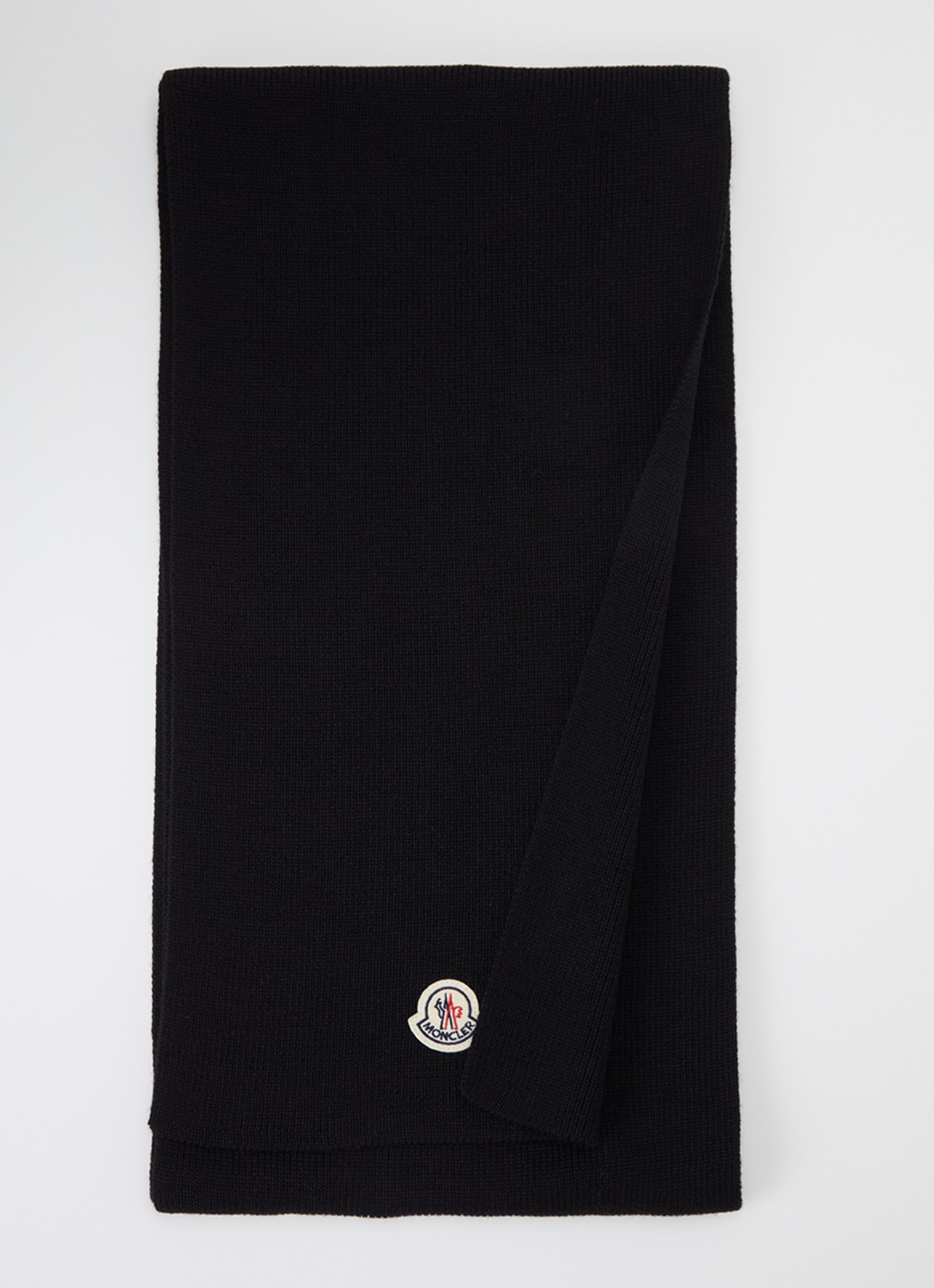 Moncler Sjaal van scheerwol 210 x 28 cm - voorkant 2 zwart
