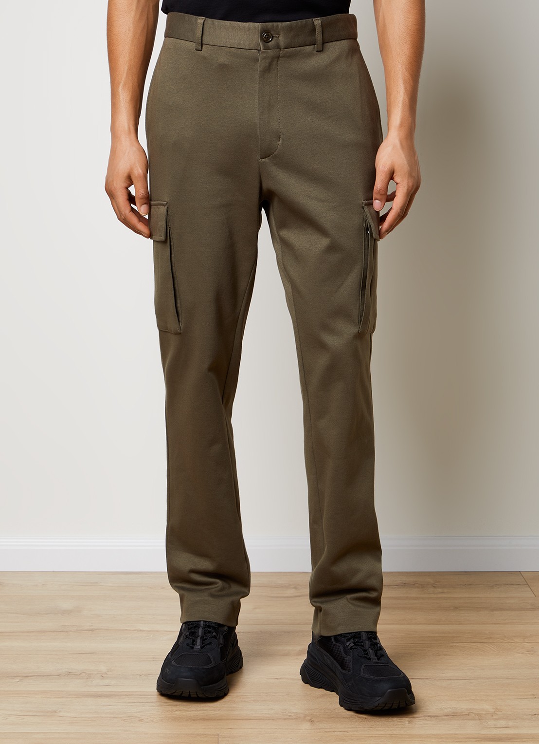 Moncler Slim fit cargobroek met klepzakken - detail 2 bronsgroen