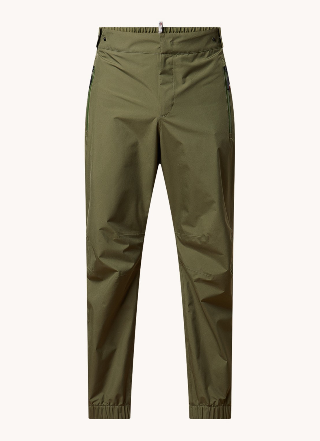 Moncler Slim fit trackpants met ritszakken - voorkant mosgroen