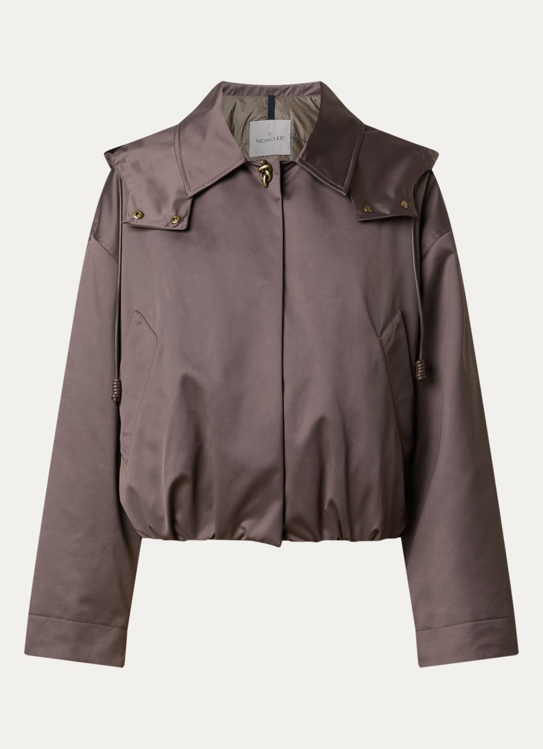 Moncler Softshell bomberjack met steekzakken en glanzende finish - voorkant 5 taupe