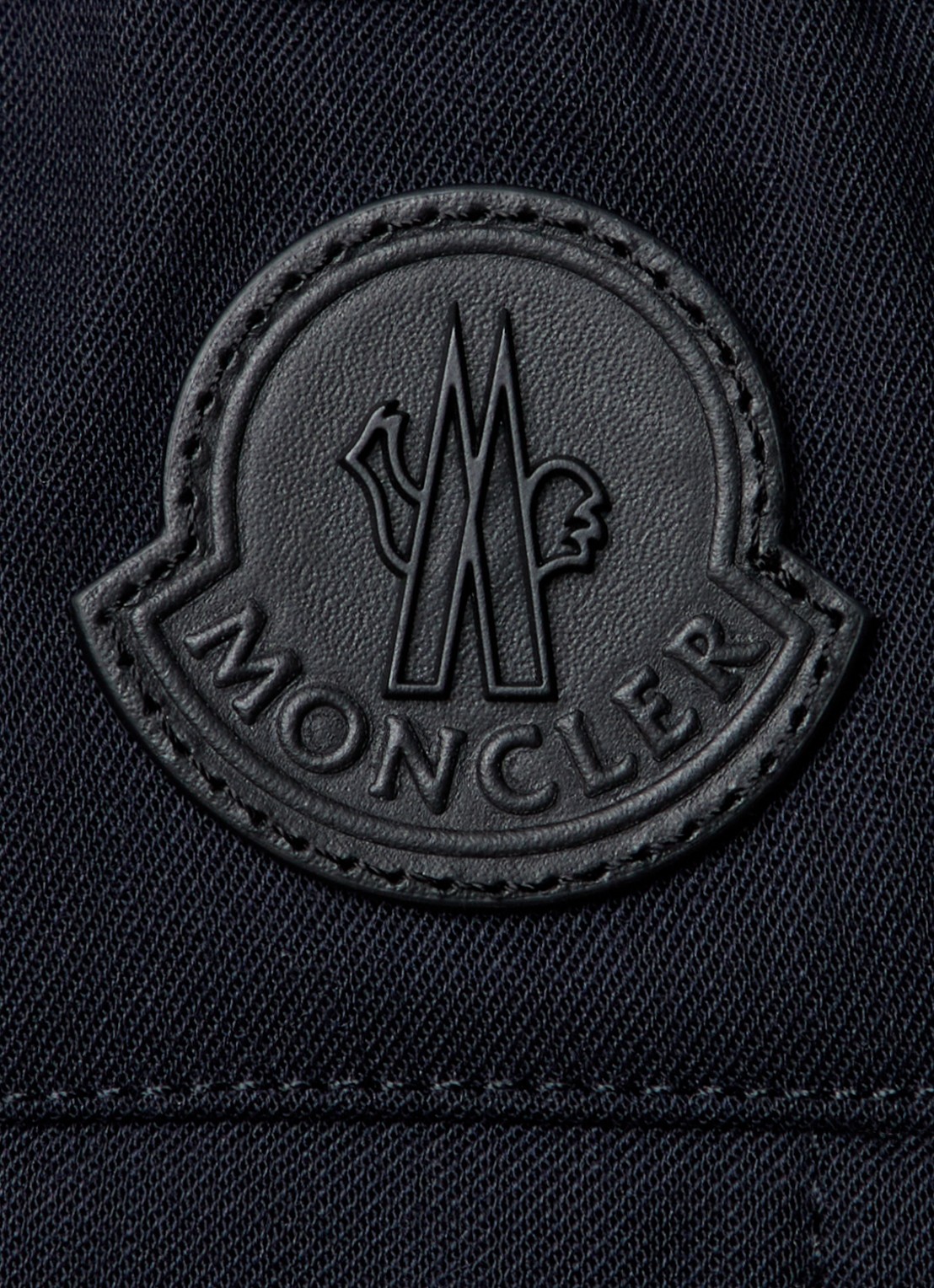 Moncler Sportivo straight fit pantalon in scheerwolblend met steekzakken - detail 6 donkerblauw