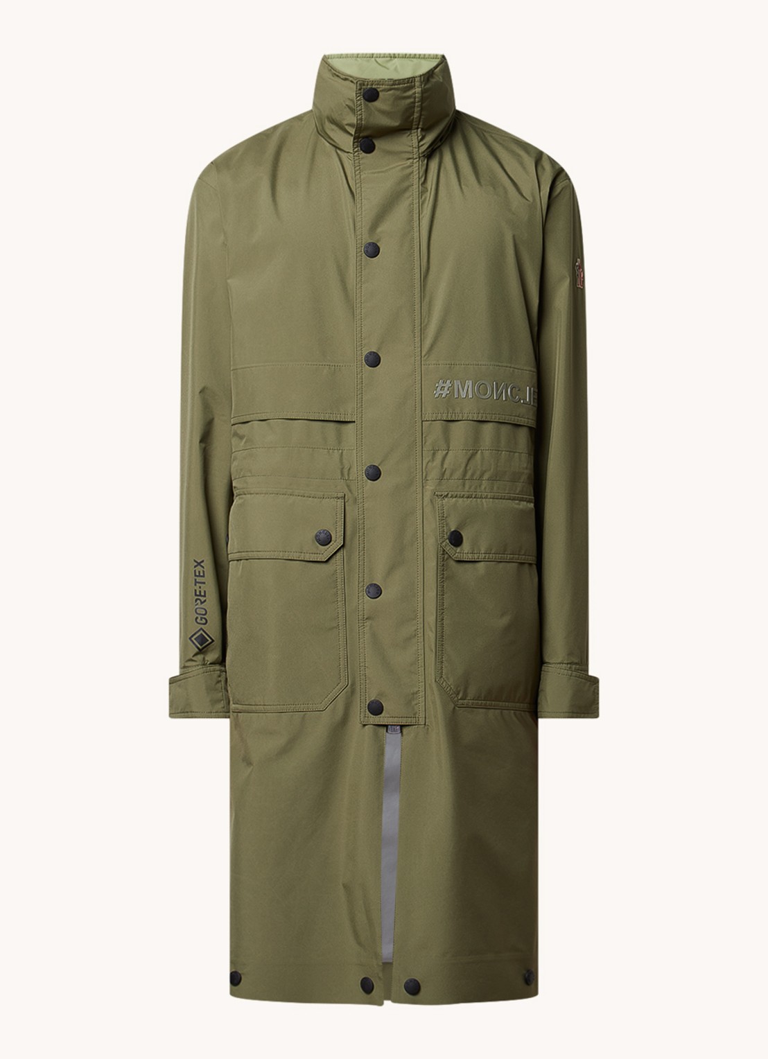 Moncler Steig parka met opbergbare kraag en trekkoord - voorkant 5 legergroen