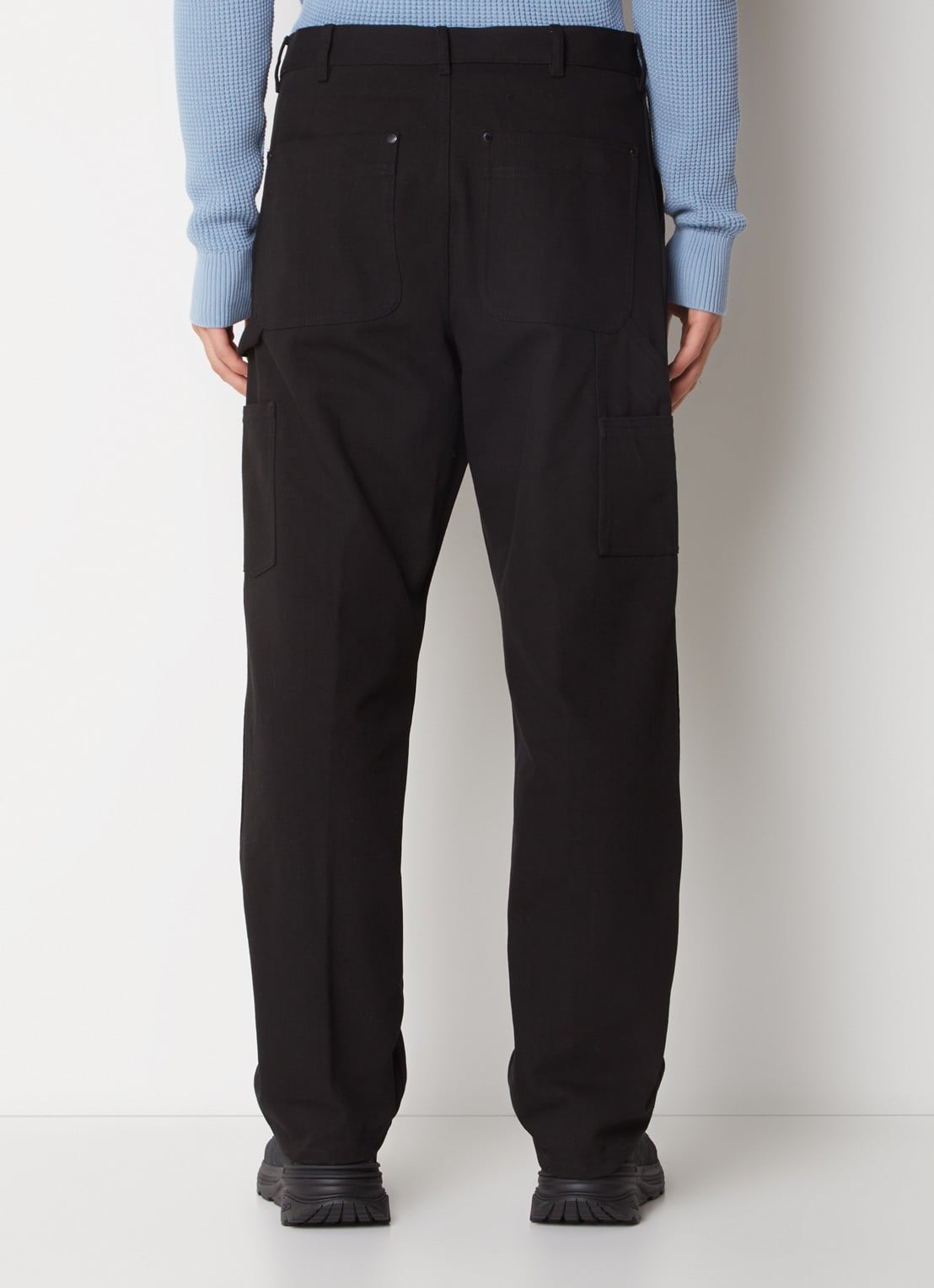 Moncler Straight fit broek met logoborduring  - achterkant zwart