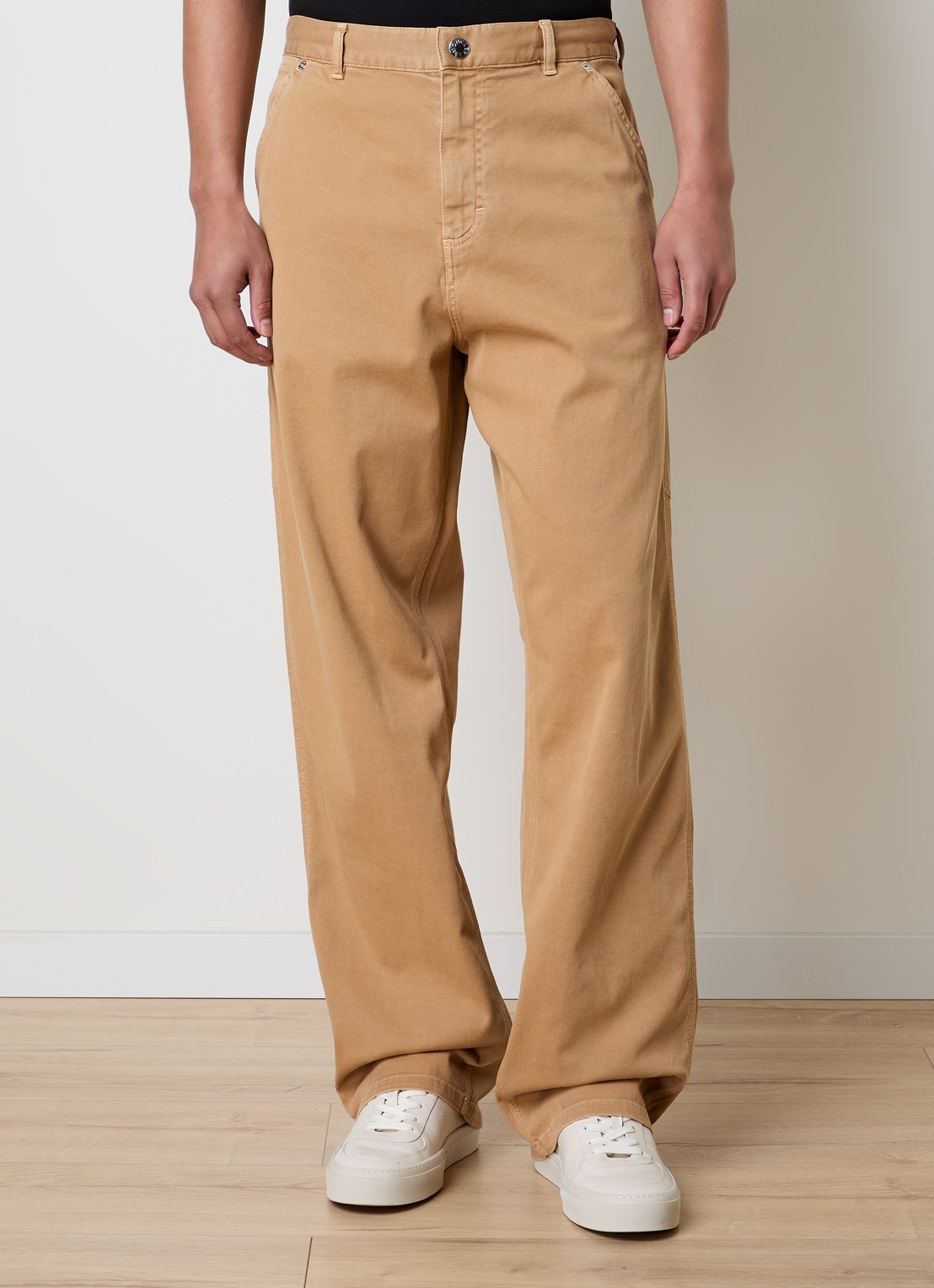 Moncler Straight fit broek met steekzakken en logo - detail 4 camel