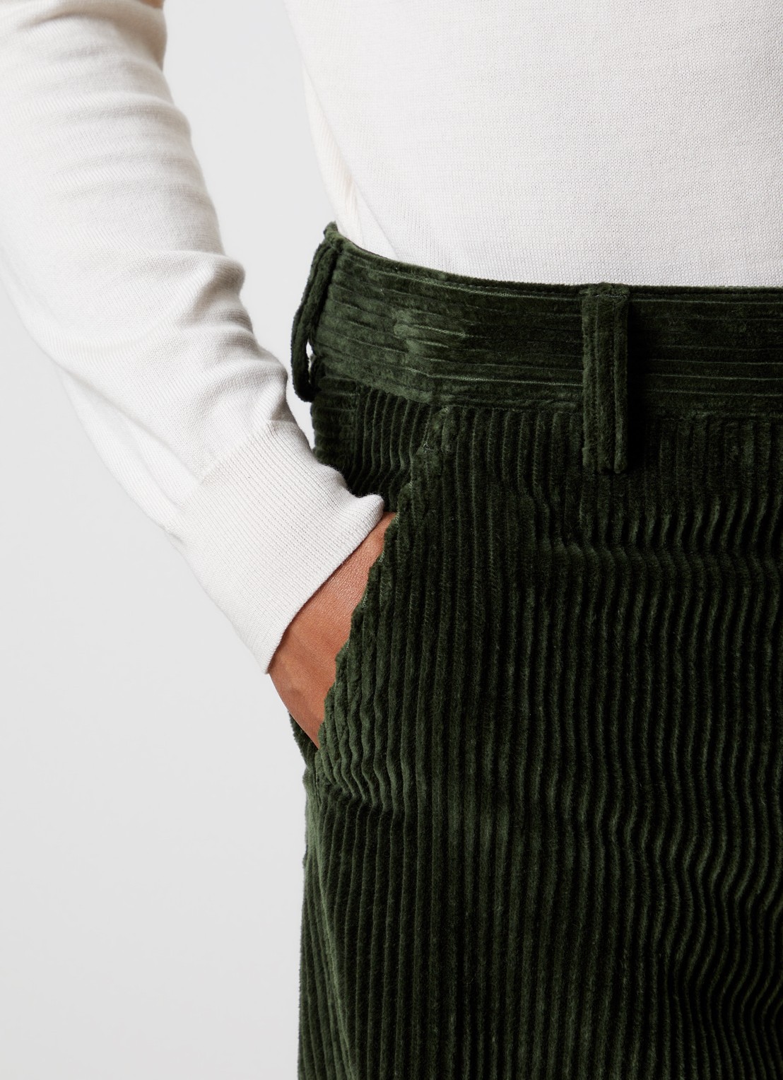 Moncler Straight fit broek met structuur en steekzakken - detail 3 legergroen
