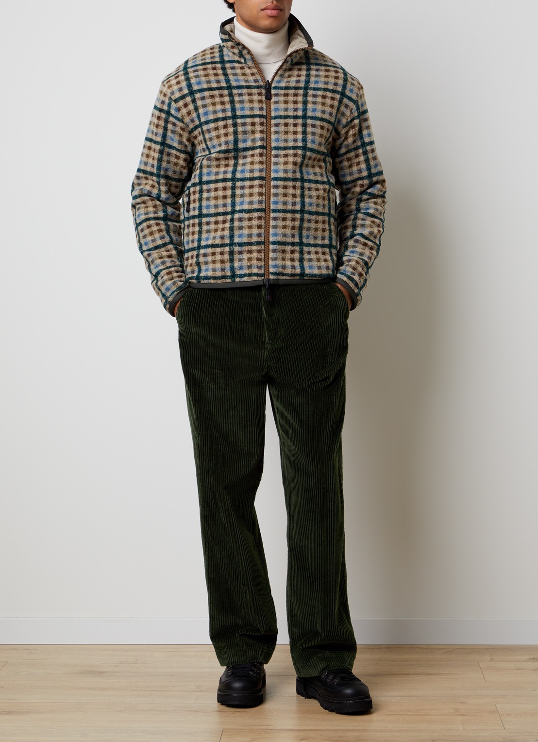 Moncler Straight fit broek met structuur en steekzakken - voorkant 6 legergroen