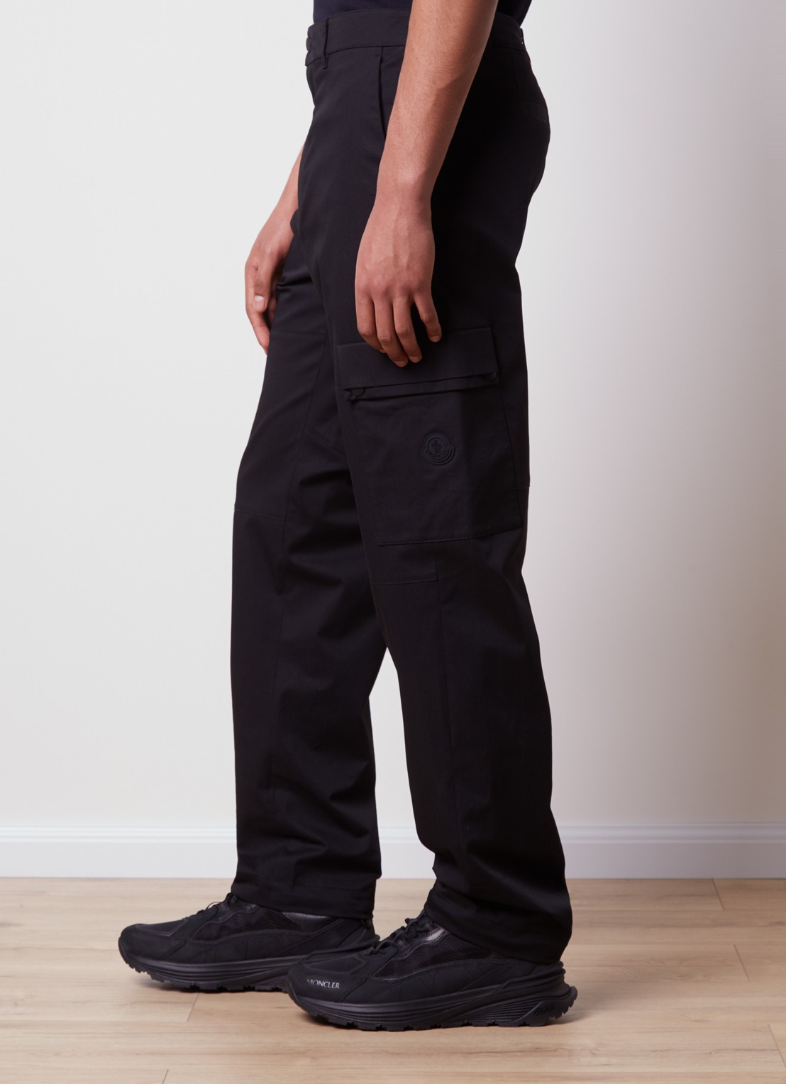 Moncler Straight fit cargobroek met logo - detail 3 zwart