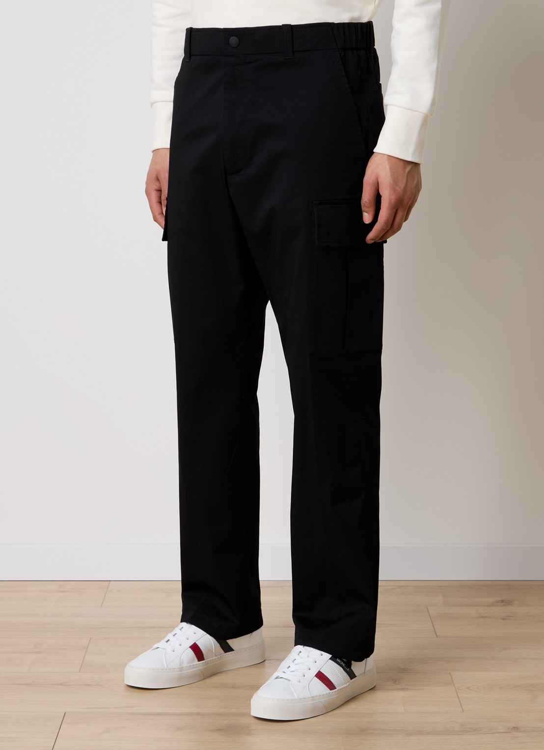 Moncler Straight fit cargobroek met steekzakken - detail 4 zwart