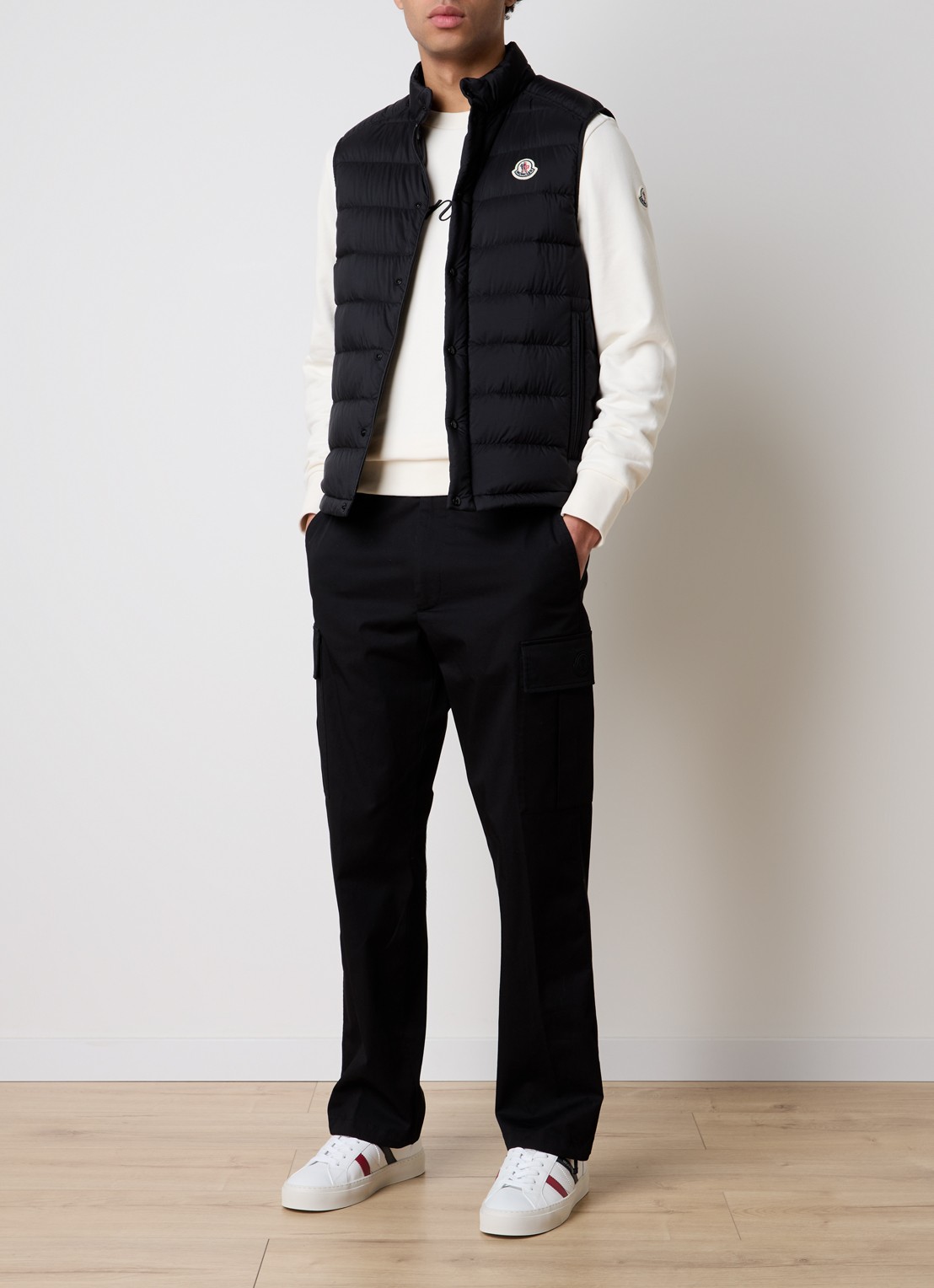 Moncler Straight fit cargobroek met steekzakken - voorkant 3 zwart