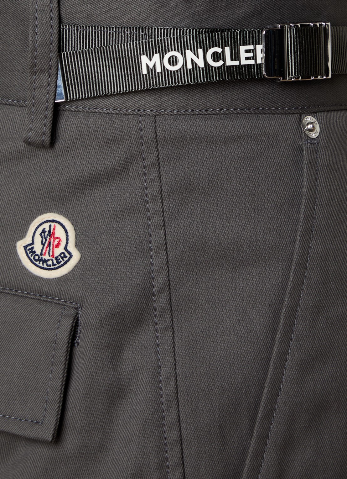 Moncler Straight fit cargobroek met steekzakken  - detail 6 grijs