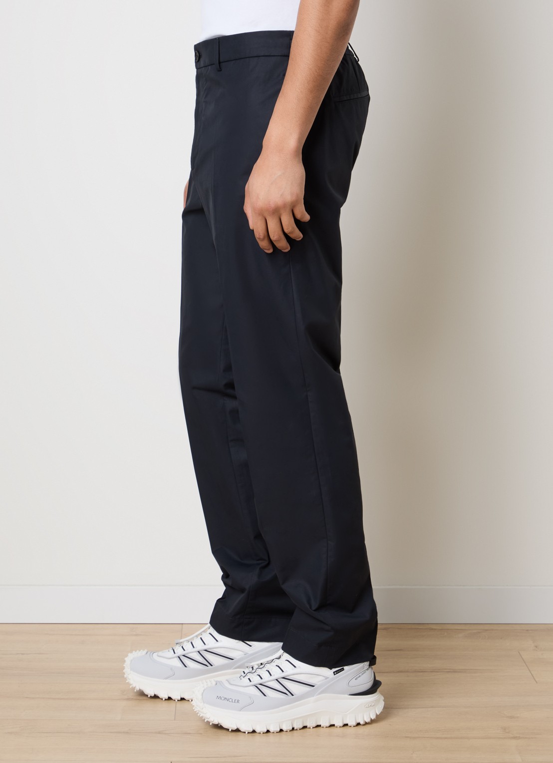 Moncler Straight fit chino met steekzakken - detail 5 donkerblauw