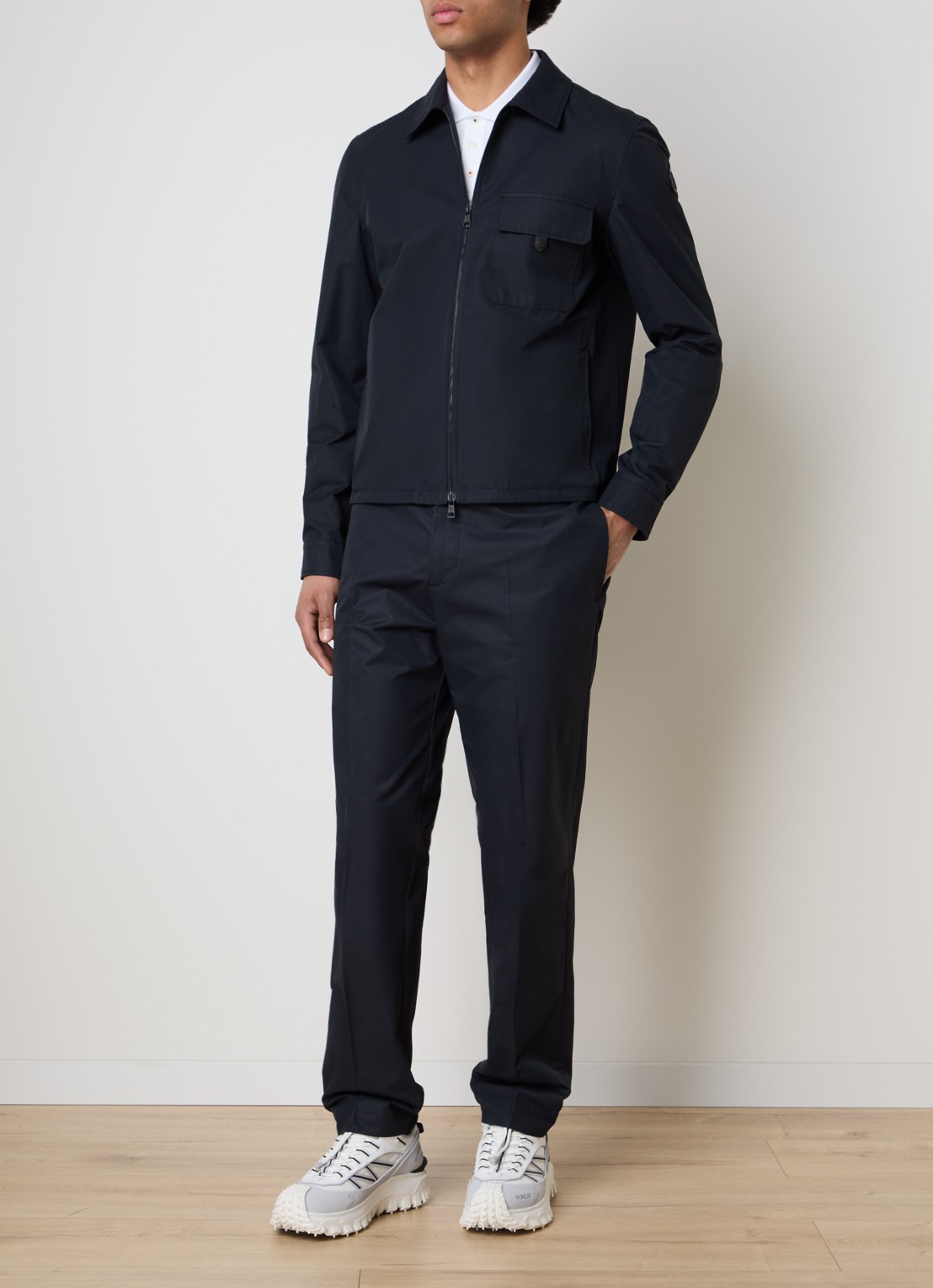 Moncler Straight fit chino met steekzakken - voorkant 2 donkerblauw