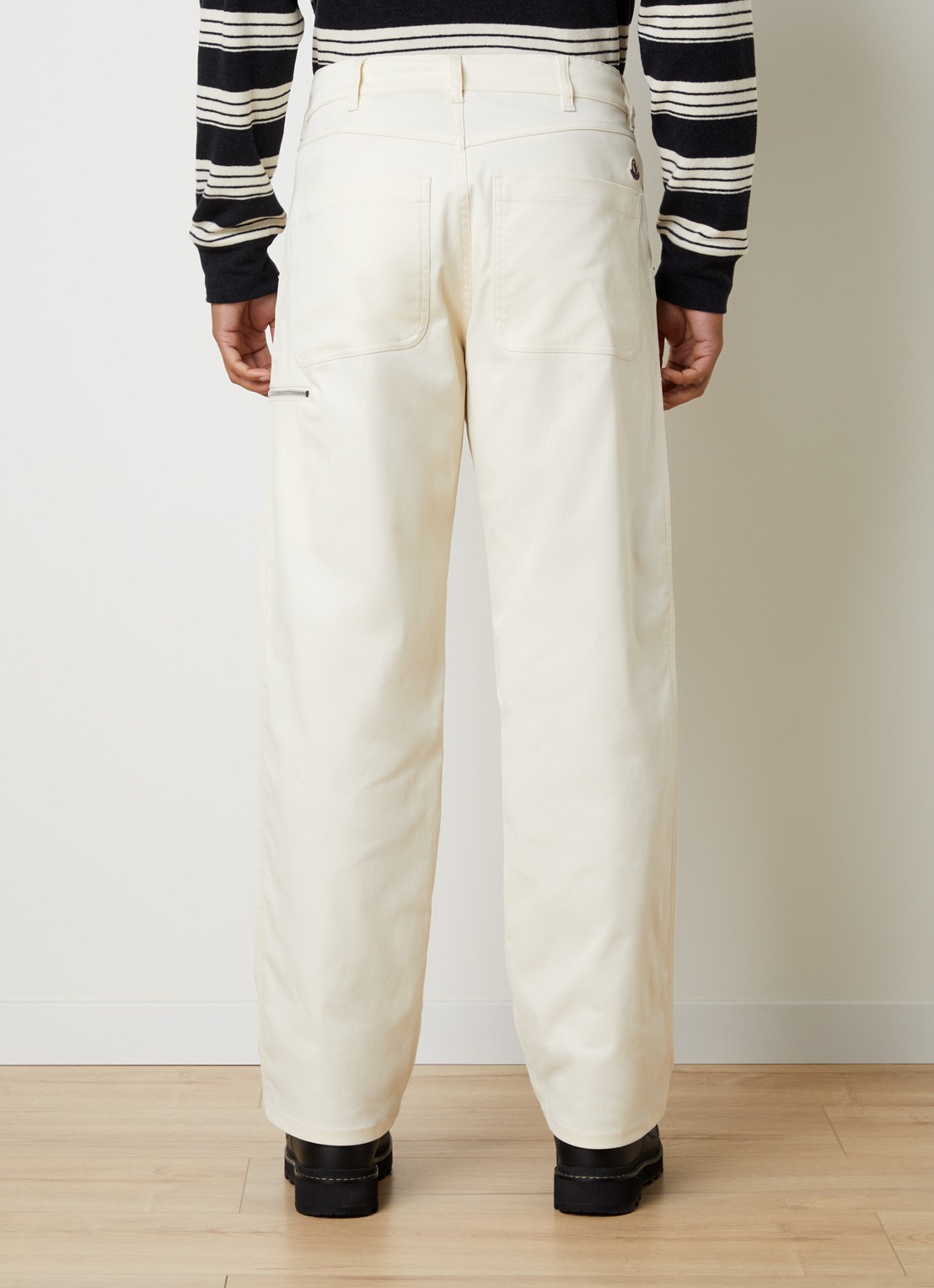 Moncler Straight fit jeans met gekleurde wassing - achterkant gebroken wit