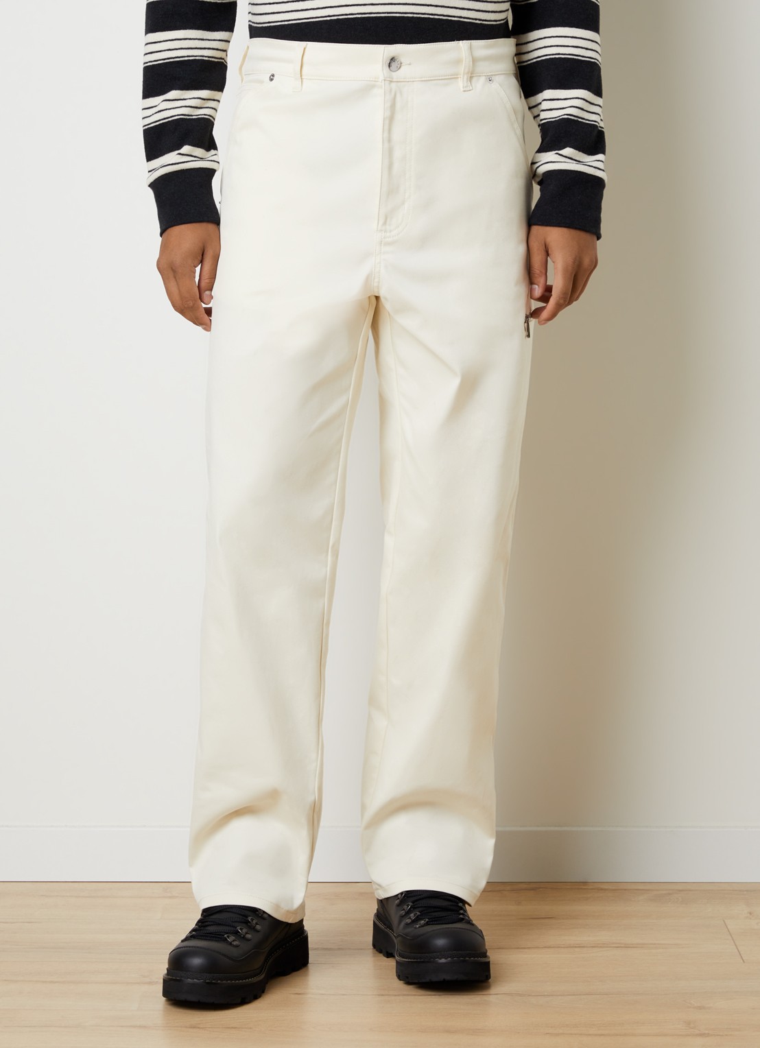 Moncler Straight fit jeans met gekleurde wassing - detail 4 gebroken wit