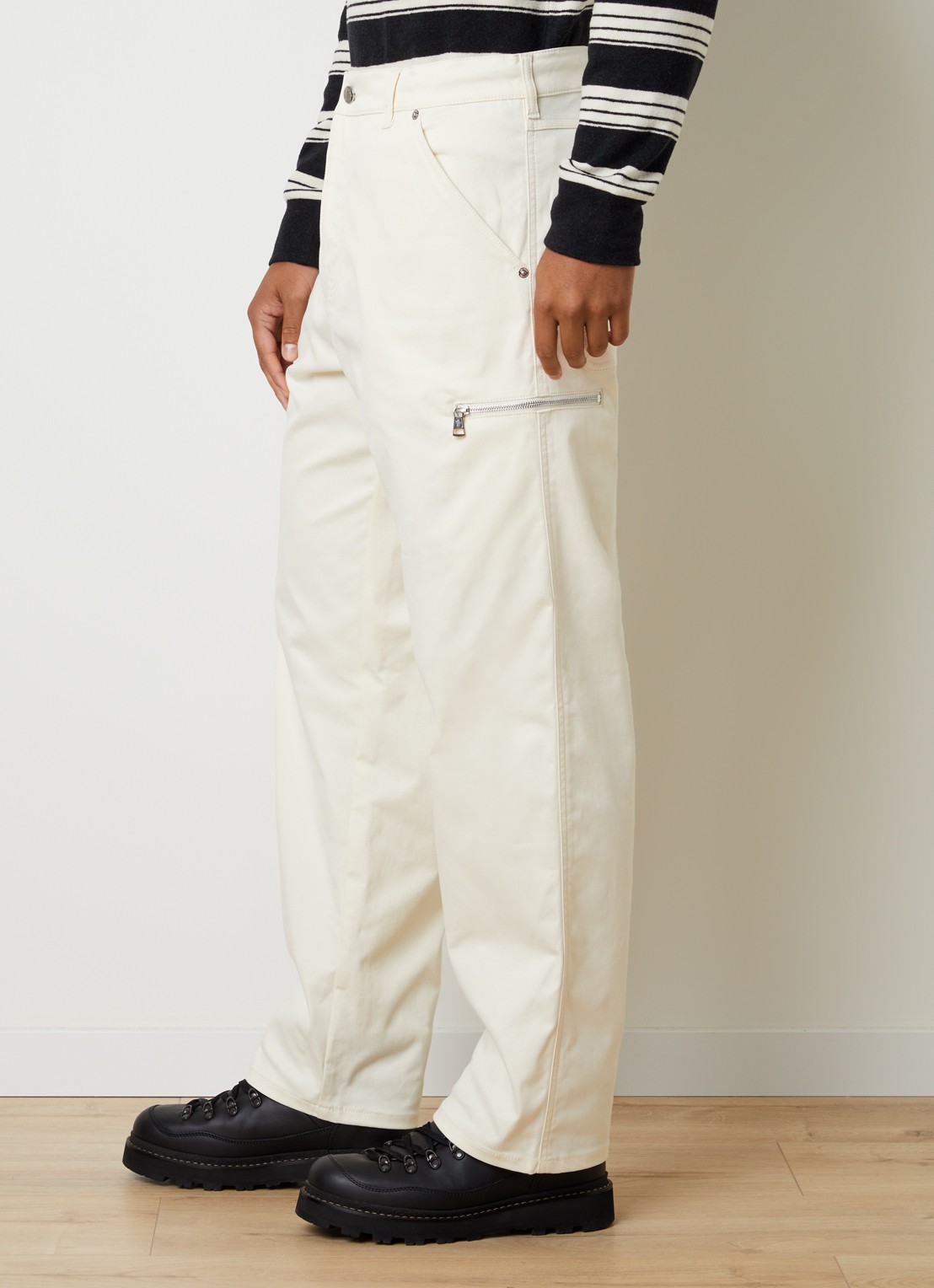 Moncler Straight fit jeans met gekleurde wassing - detail 5 gebroken wit