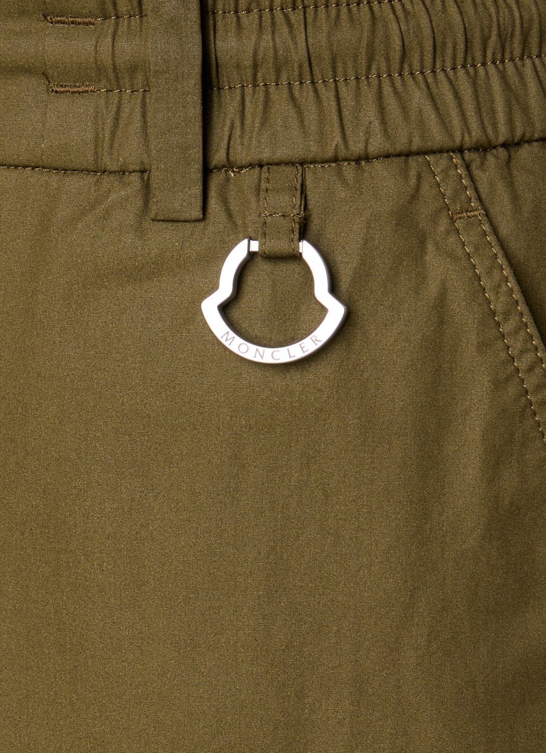 Moncler Straight fit korte broek met steekzakken - detail 4 mosgroen