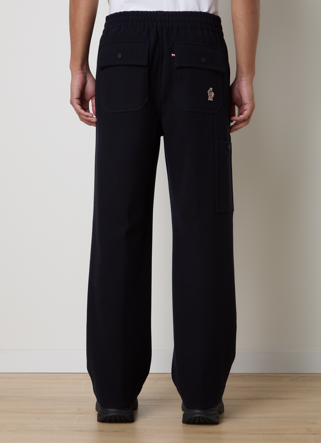 Moncler Straight fit pantalon met klepzakken - achterkant 6 donkerblauw