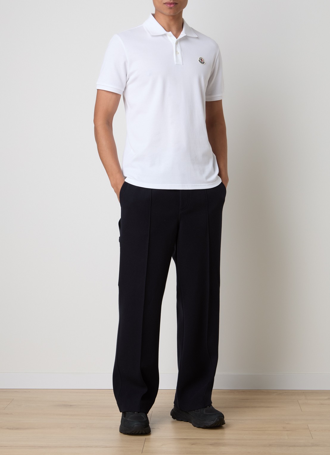 Moncler Straight fit pantalon met klepzakken - voorkant 2 donkerblauw