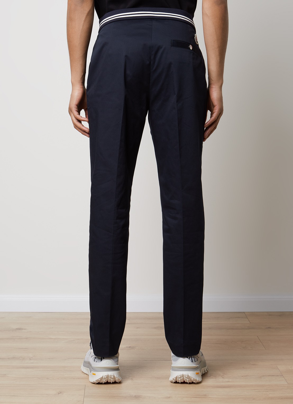 Moncler Straight fit pantalon met steekzakken - achterkant donkerblauw