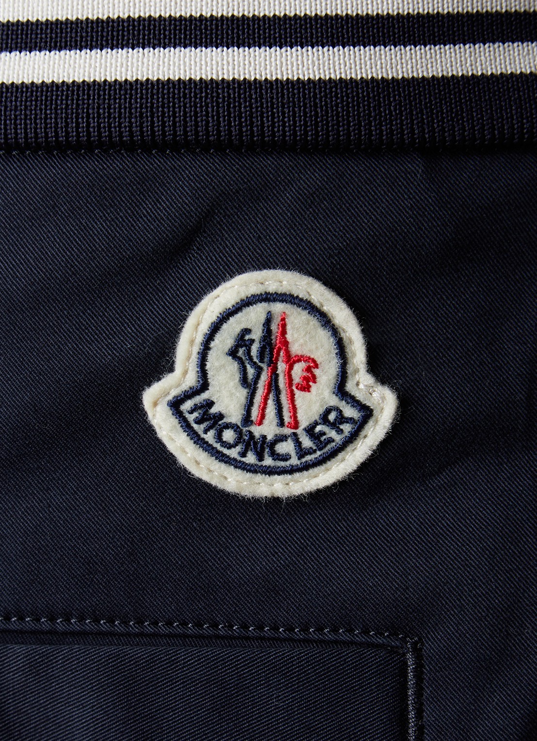 Moncler Straight fit pantalon met steekzakken - detail 6 donkerblauw
