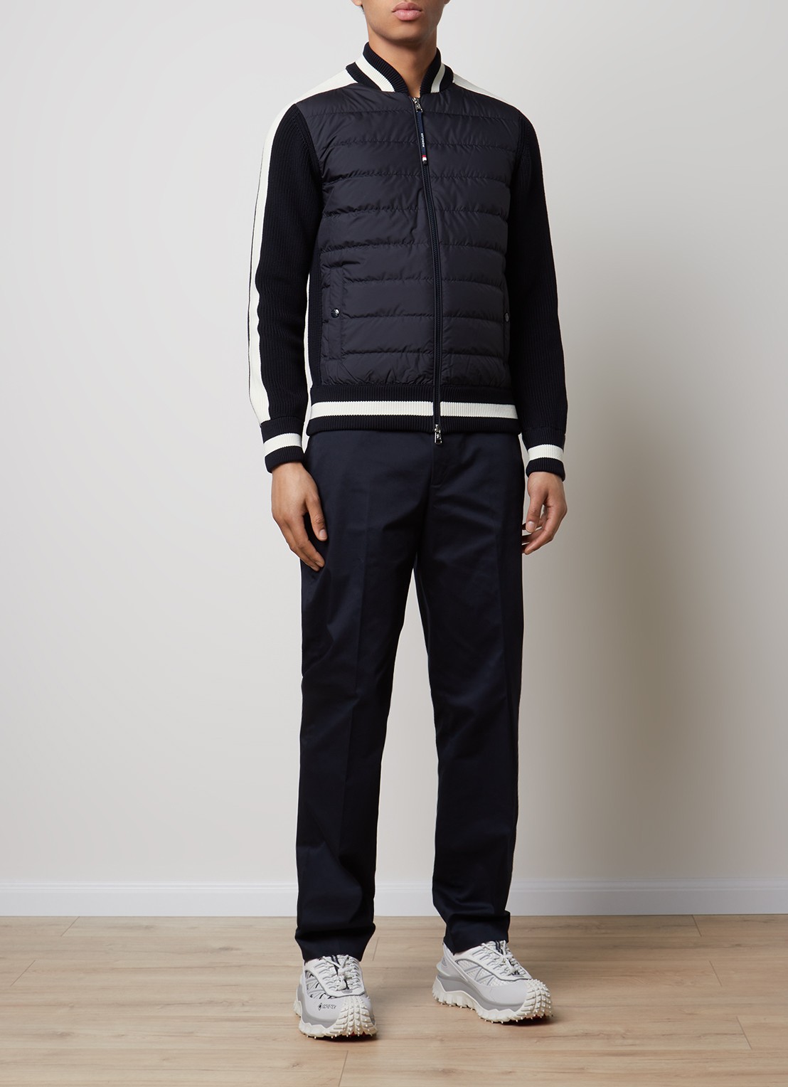 Moncler Straight fit pantalon met steekzakken - voorkant 3 donkerblauw