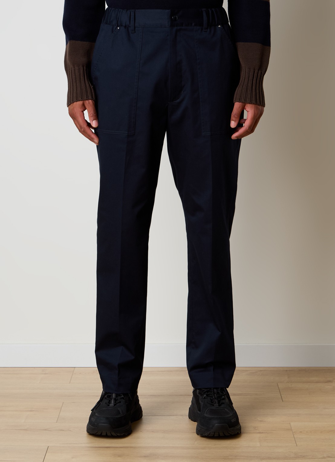 Moncler Straight fit pantalon met steekzakken - detail 2 donkerblauw