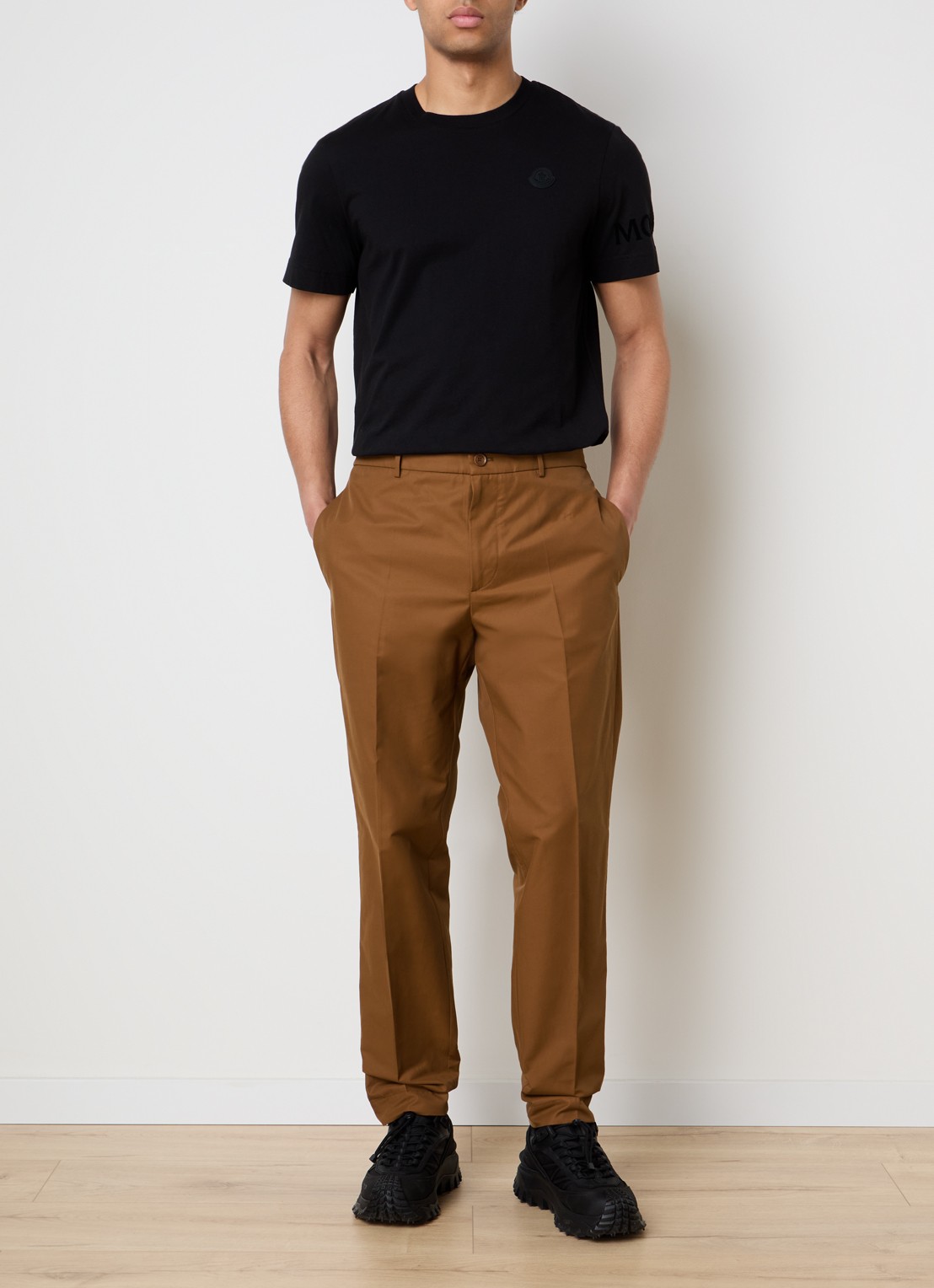 Moncler Straight fit pantalon met steekzakken - voorkant 2 cognac